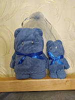 Подарочный набор полотенец Мишки тёмно-синий