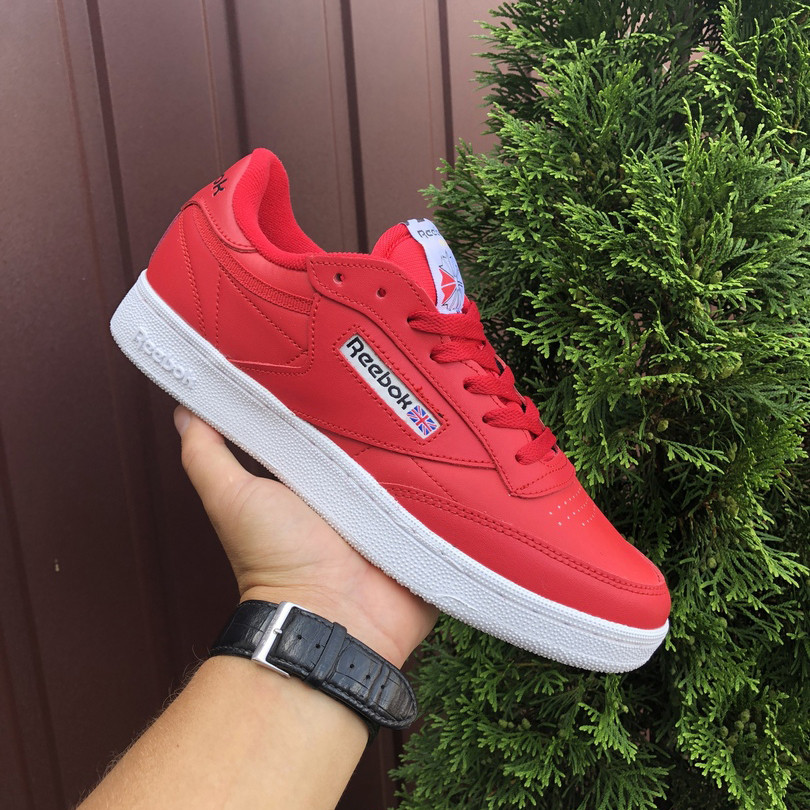 Кросівки чоловічі Reebok шкіряні стильні модні для прогулянки червоні