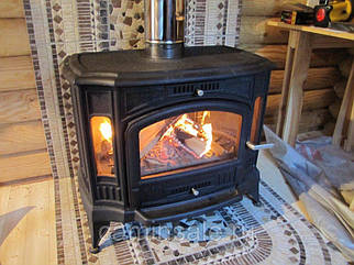 Опалювальна чавунна піч буржуйка на дровах для приватного будинку, дачі Kratki Koza K9 Ø150