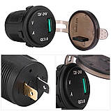 Автомобильная зарядка USB 3.0 Quick Charge з вольтметром і амперметром, фото 3