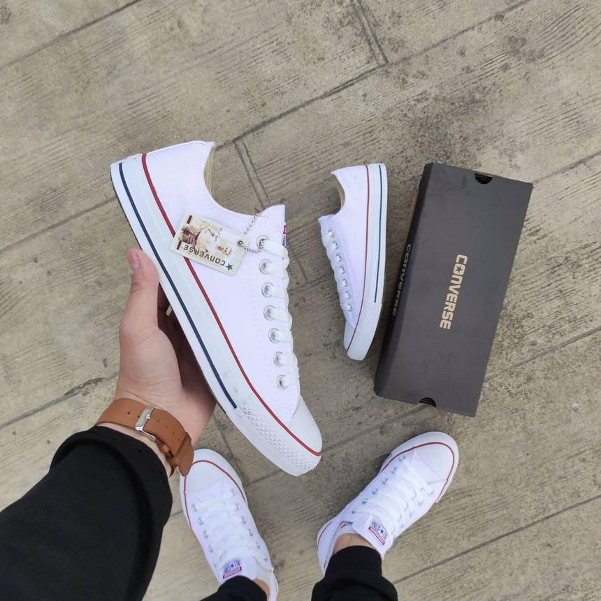 Converse All Star cotton В'єтнам білі низькі чоловічі кеди унісекс 41 р — 45 р, фото 1