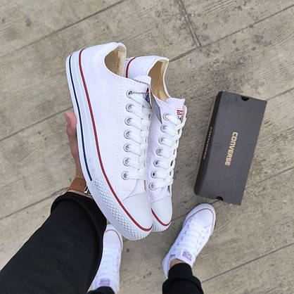 Кеди кросівки Converse All Star cotton білі В'єтнам низькі чоловічі унісекс 41 р — 45 р, фото 3