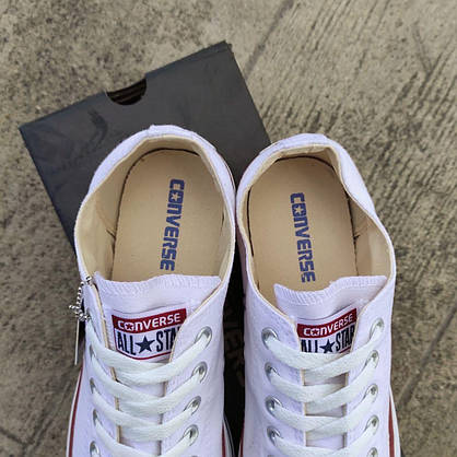 Converse All Star cotton В'єтнам білі низькі чоловічі кеди унісекс 41 р — 45 р, фото 5