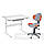 Комплект парта FunDesk Colore Grey + дитяче комп'ютерне крісло FunDesk LST3 Orange-Grey, фото 4