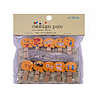 Прищіпки декоративні Color Емодзі 10 штук з мотузкою 3,5 см арт.4-201-4, фото 2