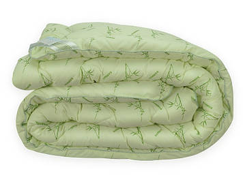 Полуторна ковдра з бамбука зимова Leleka-Textile 140х205 см Білий з зеленим