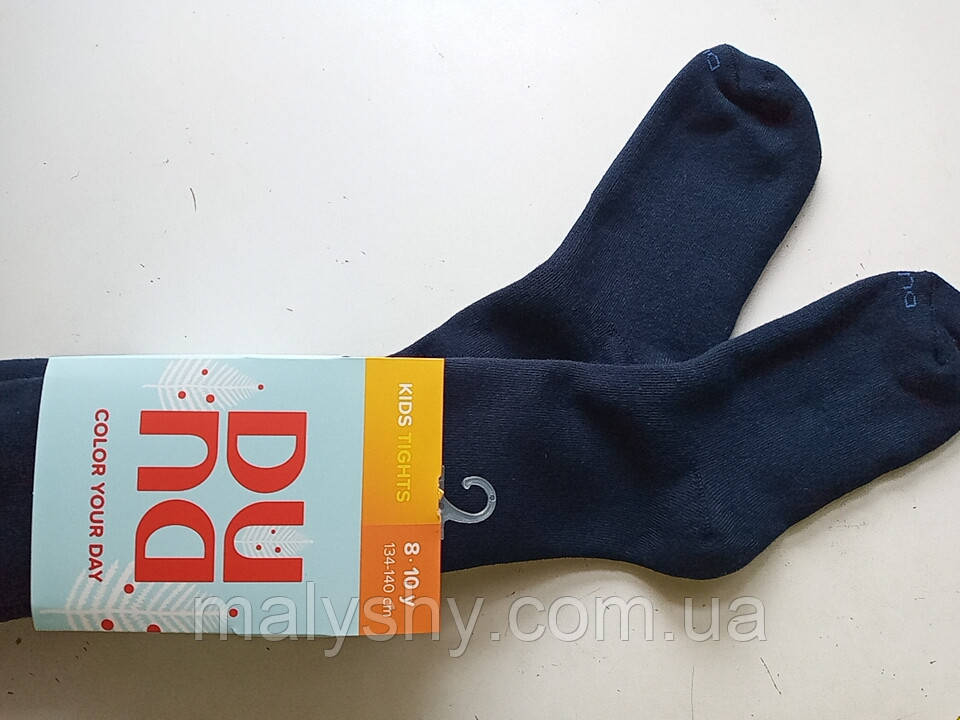 Колготки дитячі зимові махрові 134-140  ТМ "Дюна" (колготи дитячі махрові) 4460-1000-темно-синій, фото 1