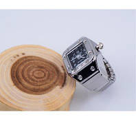 Часы-кольцо на палец кварцевые (с черным циферблатом) арт. 02298
