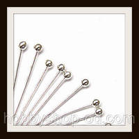 Пін із кулькою св. срібло 10 000 шт (товщина 0,6 мм, довжина 2,8 см, діаметр кульки 2 мм)