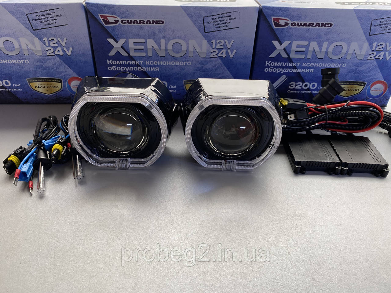 Лінзи Guarand 3.0 з янгольськими оченятами Black і ксенон 6000 к