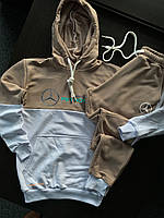 Спортивний костюм чоловічий Mersedes AMG осінній весняний трехнитка сірий | Кофта + Штани ЛЮКС якості, фото 6