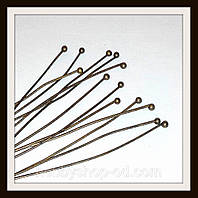 Пін із кулькою бронза 10 000 шт (товщина 0,5 мм, довжина 5 см, діаметр кульки 1,5 мм)