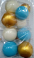 Желатиновые шары для украшения торта Белый/Голубой/Золото (9шт)