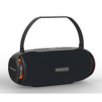 Портативная акустическая стерео колонка Hopestar H48 (Bluetooth, MP3, FM, AUX, Mic, LED) Чёрная