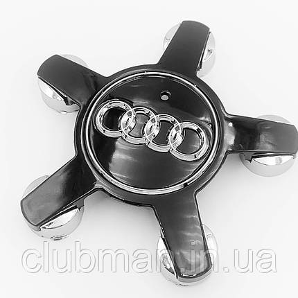 Ковпак (заглушка) зірка на литий диск AUDI (Ауді) 135 мм Чорний (4F0601165N), фото 1