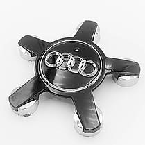 Ковпак (заглушка) зірка на литий диск AUDI (Ауді) 135 мм Чорний (4F0601165N), фото 5