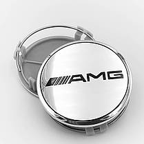 Ковпачки (заглушки) на литі диски AMG Mercedes Benz (Мерседес) 75 мм Сріблясті, фото 4