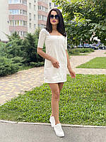 Женское платье из кож зама Poliit 8871 белый 36