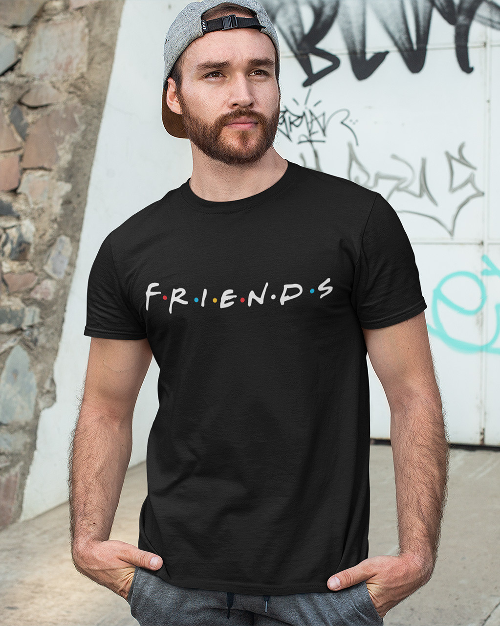 Футболка чоловіча чорна з принтом "Friends"