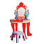 Дитячий туалетний косметичний столик-трюмо h=75 см, зі стільчиком 661-133, звук, фен, прикраси, фото 2