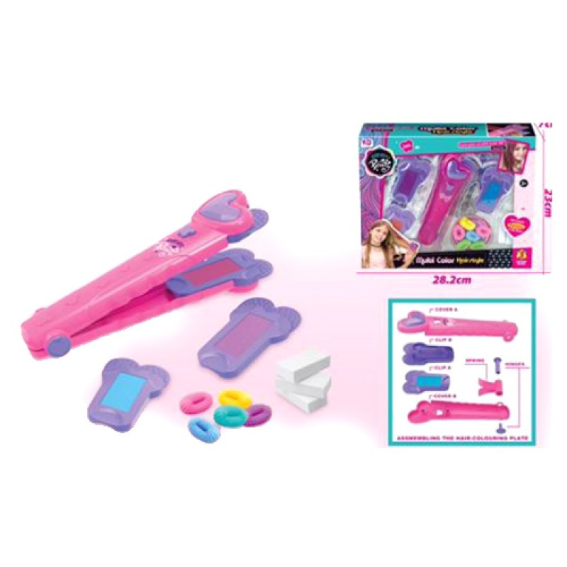 Косметика "Fashion girl: крейда для волосся" 015, пристрій для фарбування, гумки, фото 1