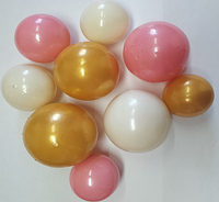 Желатиновые шары для украшения торта Белый/Золотой/Розовый (9шт)