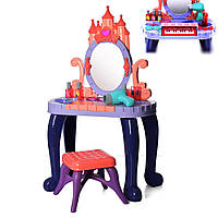 Детский туалетный косметический столик-трюмо h=74 см, со стульчиком 661-136, с пианино