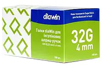 Иглы для инсулиновых шприц-ручек diaWin - 4 мм, 100 шт