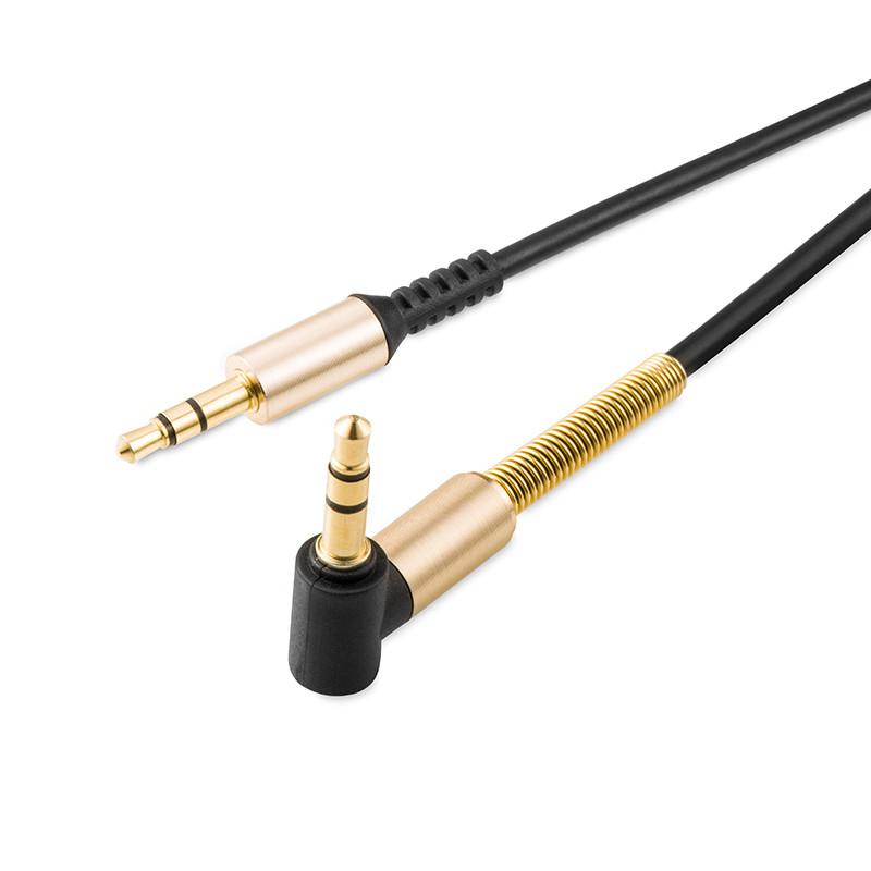 AUX аудіо кабель  mini jack 3.5mm на mini jack 3.5mm HOCO (1m, 3pin). Black