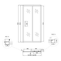 Душові двері 90см Aria SD90x185.CRM.FR скло5мм, фото 4
