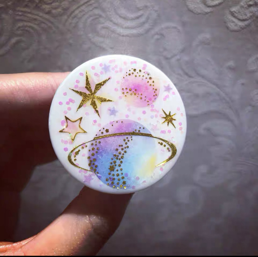 Попсокет, PopSocket, тримач для телефону, Космос, з блискітками, фото 1