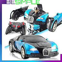 Робот машина, Машинка трансформер Bugatti Robot Car Size 12! Качественный