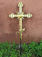 Фигурный крест накупольный для храмов или часовен из булата 1м.