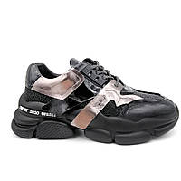 Кожаные женские кроссовки черного со стразами. 38 (24,5см)