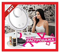 Зеркало с подсветкой и вентилятором Led fan mirror 3in1 настольное круглое зеркало.! Качественный