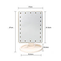 Зеркало для макияжа с 22 LED подсветкой сенсорная регулировка UKC Large Mirror белый, Buy now