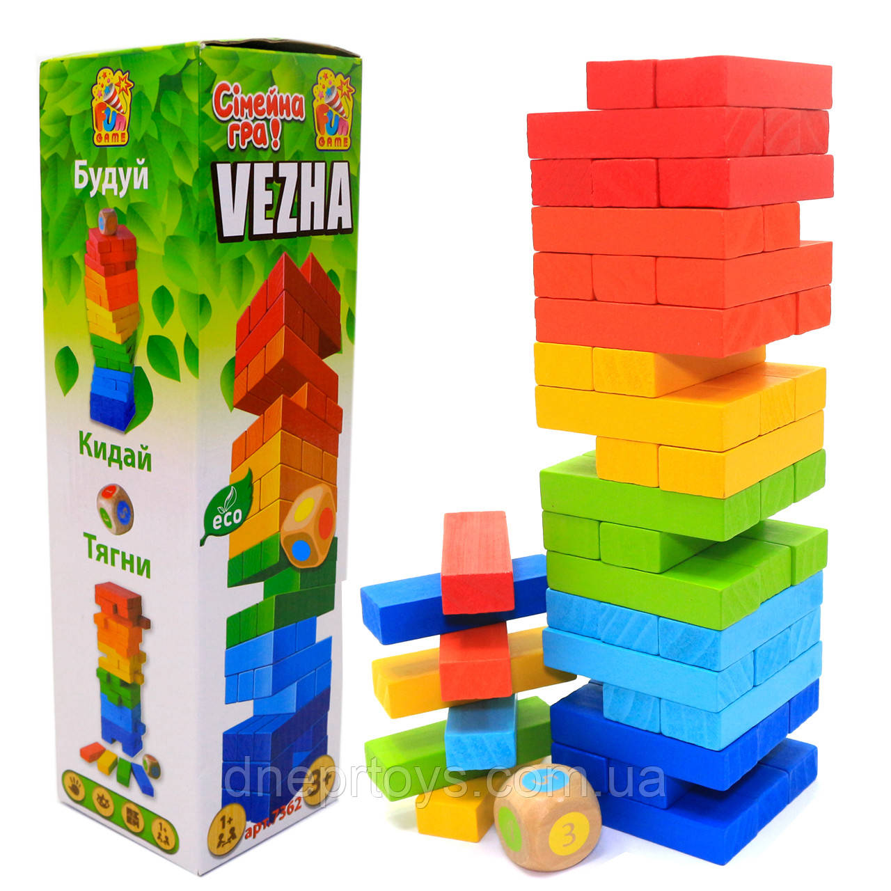 Настільна гра Fun game «Vezha. Падаюча вежа» 7362