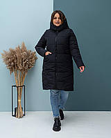 Удлиненная зимняя женская куртка 117 / р.48-68 / черный