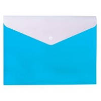Папка-конверт А4 непрозора на кнопці Optima, 2 відділення, 180 мкм. фактура "Вишиванка", блакитна