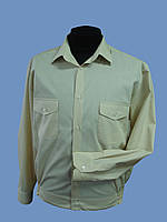 Формена сорочка бежева з коротким або довгим рукавом,кишені з клапаном,шлевкі під пагон,пояс з гумкою