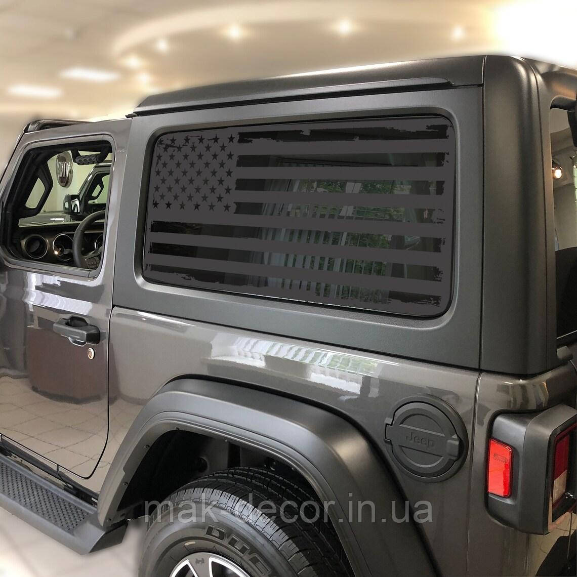 Вінілові наклейки на авто " Прапор США " 45х98 см 2 шт.
