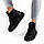 Ботинки челси женские замшевые Woman's heel черные с резинкой на низком ходу, фото 2