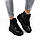 Ботинки челси женские замшевые Woman's heel черные с резинкой на низком ходу, фото 4