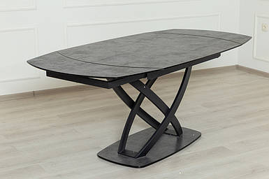 Обідній стіл JOSS Діамант-G — овальний керамічний розкладний стіл 130–190×95×76 см з дизайнерською металевою ніжкою