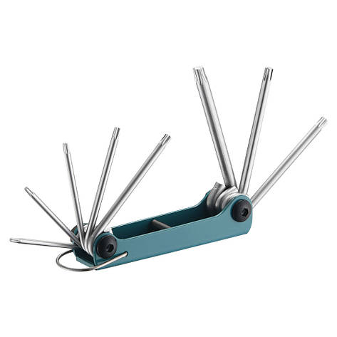 Набір ключів FORCE 5083TF Torx з отвором (складаний) 8 пр. (Т9Н - Т40Н), фото 1