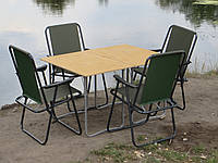 Набір стіл та стільці для природи, кемпінгові меблі, складні крісла "Комфорт ФП2Х + 4з"