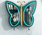 Органайзер-полиця для косметики "Метелик" (Зелений) | Шафка для косметики | Настінний органайзер, фото 3
