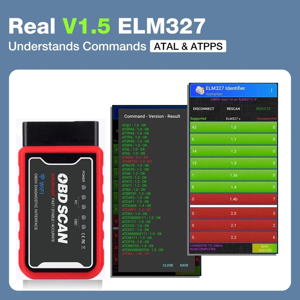 OBD SCAN V1.5 Kingbolen WIfi Діагностичний сканер pic18f25k80