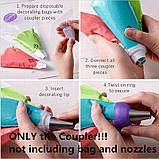 Потрійний перехідник для кондитерських мішків і насадок 4.5 см, фото 5