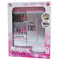 Игровой набор кукольная кухня "Современная кухня"-4, 27x9,5x34,5 см, розовый, пластик